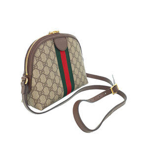 Gucci Brown Canvas Ebony Shoulder GG Supreme Ophidia Beige Bag